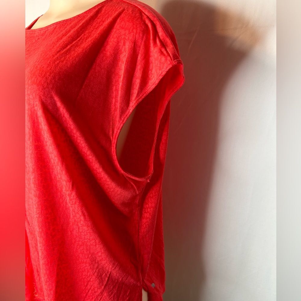 Zella Pursuit Cap-sleeve Top Women’s. Stretch Athletic T-Shirt orange Size L - Picture 7 of 13
